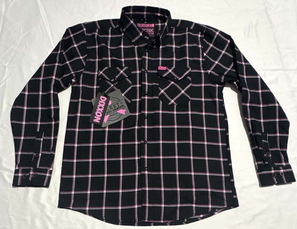 Dixxon Flannel Company Snap-on Electric Edition Hope Breast Cancer Awareness Fla